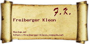Freiberger Kleon névjegykártya
